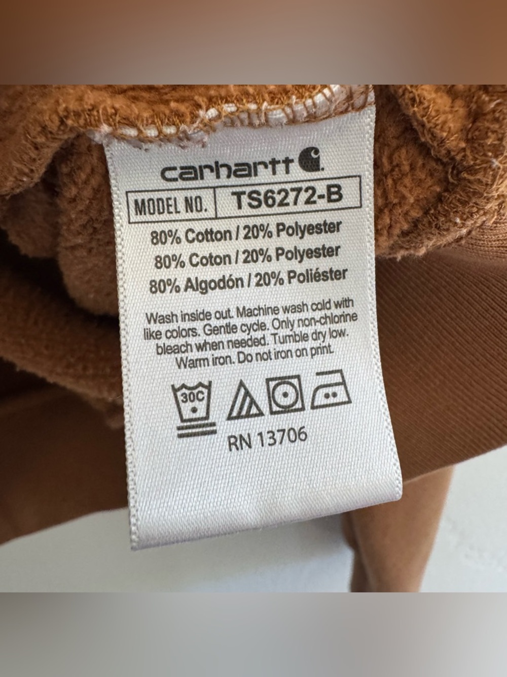 Carhartt Boys Long Sleeve Graphic Sweatshirt Tan Brown Pullover Casual M (10-12) - Picture 9 of 9